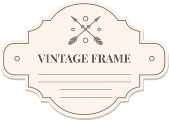 Poster - Classic vintage frame design featuring crossed arrows and decorative elements. Ideal for invitations, labels, or branding. The neutral color palette enhances its timeless appeal