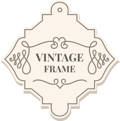 Poster - Elegant vintage frame with swirls and flourishes adding a touch of classic charm, perfect for labels, logos, invitations, and other design projects