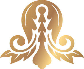 Poster - Golden floral damask element featuring a rich gradient, embodying elegance, luxury, and sophistication, perfect for enhancing various design projects and decorative themes