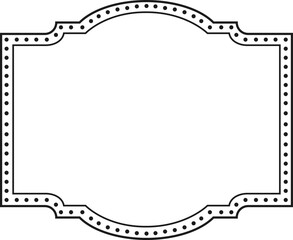 Poster - Rectangular frame boasting dotted lines along its edges and elegant curved corners. Providing a refined touch for various design purposes. Including invitations. Certificates. Or decorative elements