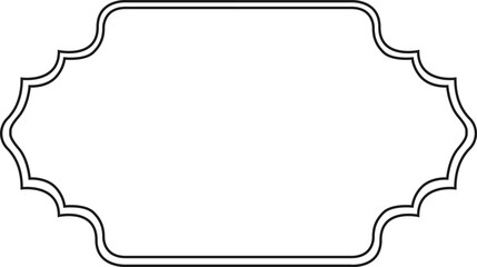 Poster - Simple, elegant black wavy frame with rounded corners creating a large white empty space for text or images, suitable for various design and decorative purposes