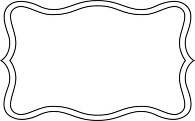 Poster - Wavy double lines form a decorative rectangular frame, providing a classic and elegant design element suitable for a wide range of graphic design projects and templates