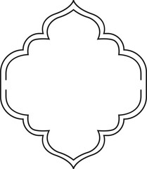 Poster - Featuring a thin black quatrefoil frame with elegant Islamic design, creating an empty space perfect for adding text or an image, enhancing any decorative project