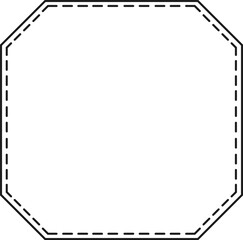Poster - Octagonal frame with dotted line resembling a sewing stitch, ideal for scrapbooking, crafts, and decorative projects, providing a unique and handmade touch