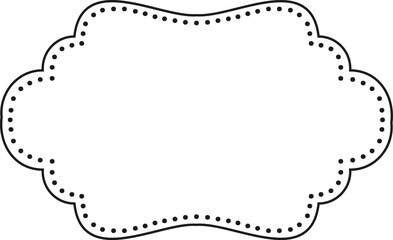 Poster - Featuring a simple black and white scalloped frame with a dotted line, creating an elegant border perfect for enhancing designs with a touch of sophistication and charm