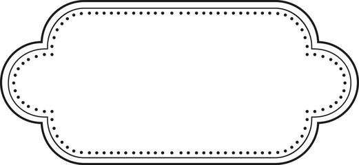 Poster - Horizontal vintage frame with dotted lines along rounded edges, forming cloud like shapes on both sides, providing a classic and elegant design element