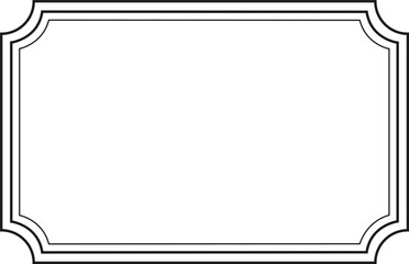 Poster - Elegant black frame with rounded corners creating a classic border on a white background, perfect for adding a touch of sophistication to any project