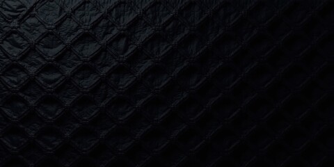 Aufkleber - Dark Diamond Patterned Textile Surface Texture  A Close-Up View of a Deep Black Fabric with Embossed Geometric Design