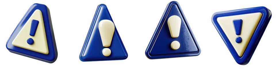 Poster - Warning sign danger 3d cartoon style illustration