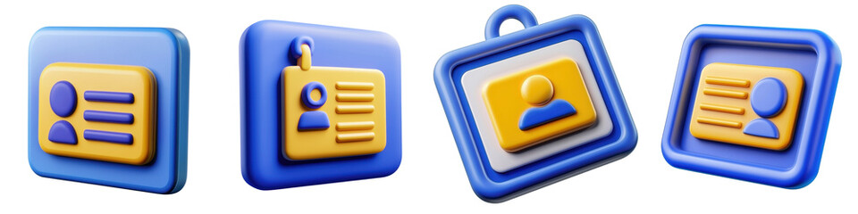 Poster - Identification Card 3d cartoon style illustration