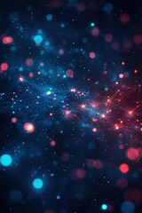 Poster - Abstract digital background with glowing blue and red network connections