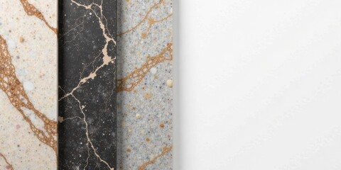 Fototapete - Elegant Textured Surface Samples Displaying a Variety of Color Palettes and Veining Patterns Ideal for Interior Design Projects