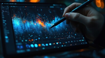Poster - Digital Data Analysis: A Stylus Navigates Vivid Data Visualizations on a Tablet Screen
