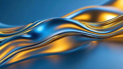 Wall Mural - Elegant blue and gold wave background for modern designs creative projects abstract