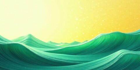 Aufkleber - Serene Aqua Marine Waves Under a Golden Sky A Tranquil Seascape Illustration
