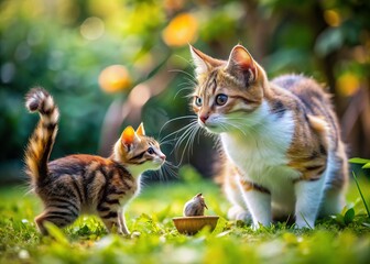 Playful Domestic Cats Chasing Chipmunk - Funny Wildlife Encounter