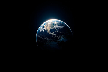 Wall Mural - view from space on the planet earth. cosmos space. view from orbit. night on the planet. atmosphere.