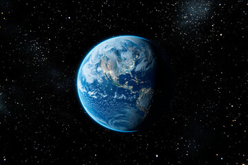 view from space on the planet earth. cosmos space. view from orbit. night on the planet. atmosphere.
