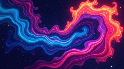 Aufkleber - Abstract cosmic swirl of vibrant colors and luminous particles in a dark universe
