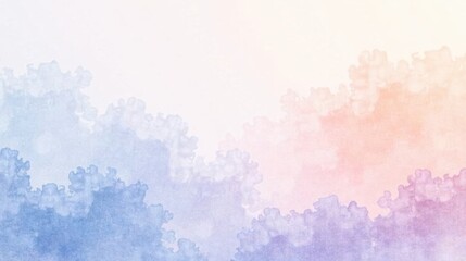 Leinwandbilder - Pastel Watercolor Cloudscape A Serene Blend of Soft Hues and Dreamy Textures