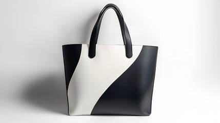 Wall Mural - Stylish black and white tote bag. Perfect for everyday use or a special occasion.  The design is elegant and modern.