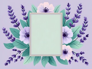 Wall Mural - Lavender and Light Purple Flowers Frame a Blank Space