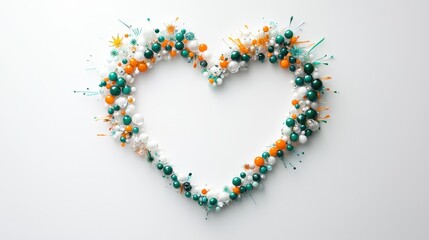 Poster - Multicolored Heart Design Made with Glass Spheres in Bright Colors for Unique Artistic Creations