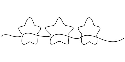 Poster - Hand drawn doodle star in continuous line art style. Single line vector illustration, editable stroke, One line  Drawing or illustration of a star, Star Shapes Continuous Line Icon, Christmas star. 