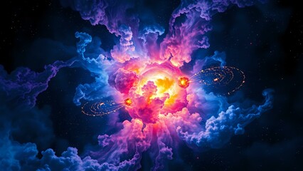 Cosmic Supernova Explosion - Vibrant Stellar Blast in Deep Space
