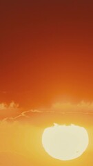 Wall Mural - Timelapse Big Sun Sundown. Bright Dramatic Sunset Sky Natural Background. Sunset Cloudy Sky With Fluffy Clouds. Sunset Time Lapse Time-lapse Timelapse In Yellow, Orange, Pink Colors