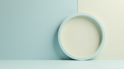 Poster - Pastel-colored circular frame against a two-tone backdrop, perfect for minimalist design and product display