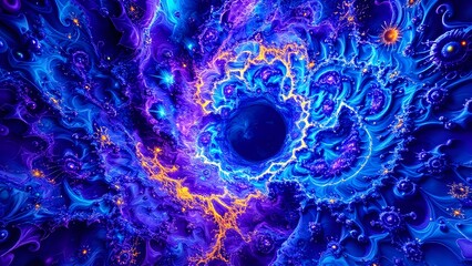 Wall Mural - Cosmic Vortex: Abstract Galaxy with Fractal Patterns