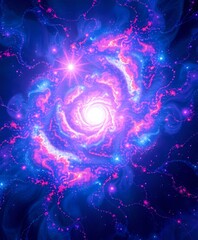 Wall Mural - Cosmic Galaxy Swirl: Vibrant Purple and Blue Space Landscape
