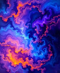 Wall Mural - Cosmic Turbulence: Vibrant Galaxy Wallpaper