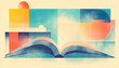 © Nadiyah - Open book, abstract shapes background, knowledge concept, education illustration