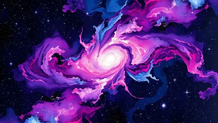Wall Mural - Cosmic Galaxy Odyssey - Vibrant Starry Night Sky Wallpaper