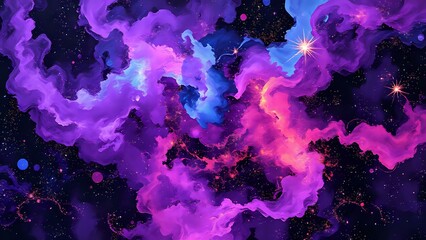 Wall Mural - Cosmic Explosion of Vibrant Colors in Deep Space