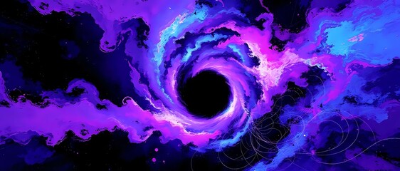 Wall Mural - Cosmic Vortex: Swirling Galaxy in Deep Space