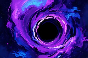 Wall Mural - Cosmic Vortex: Swirling Purple Galaxy in Deep Space