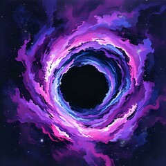 Wall Mural - Cosmic Vortex: Swirling Purple Galaxy in Deep Space