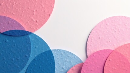 Aufkleber - Abstract pastel circles overlap on white background, creating a soft and calming visual effect