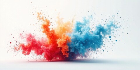 Poster - Abstract Colorful Explosion of Vibrant Hues Creating a Dynamic and Energetic Visual Spectacle