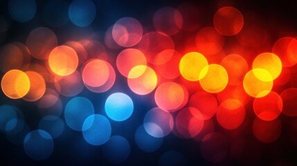 Sticker - Festive red-blue bokeh lights blur background