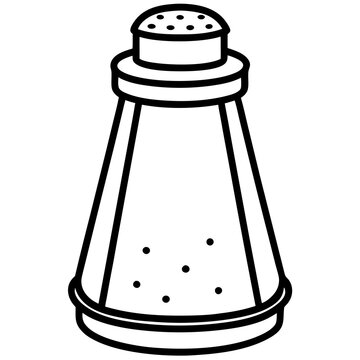Geometric Salt Shaker Outline Vector
