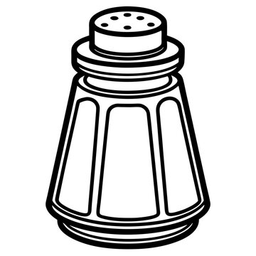 Geometric Salt Shaker Outline Vector