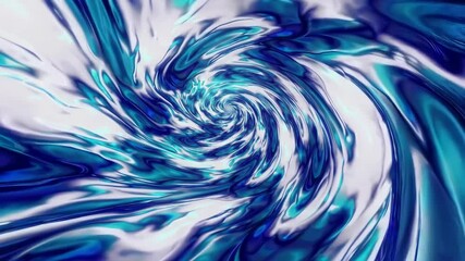 Poster - Blue and white abstract swirling pattern, digital art. Hypnotic motion and creative design concept