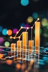 Poster - A close-up view of a bar chart displayed on a laptop screen