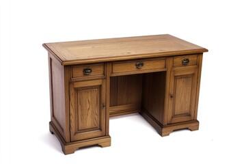 Poster - A traditional wooden desk with two drawers and two doors, suitable for office or home use