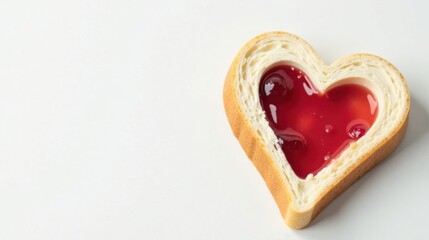 Poster - Heart-shaped pastry filled with vibrant red fruit preserves, a sweet treat for a romantic occasion.