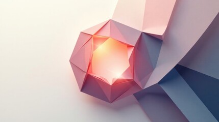 Leinwandbilder - Abstract Pink and Purple Geometric Shapes with Glowing Center